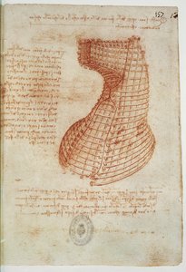 Teknisk tegning, Codex Madrid I, folio 157 recto (tegning) af Leonardo da Vinci