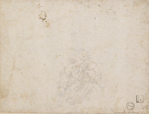 Jomfruen og barnet tilbedt, 1472-1519 af Leonardo da Vinci