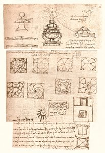 Tre arkitektoniske tegninger, c1472-c1519 1883 af Leonardo da Vinci