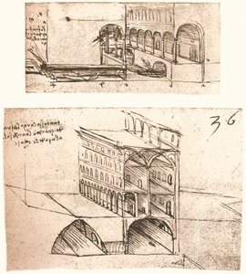 To planer for kanaler i en by, c1472-c1519 1883 af Leonardo da Vinci