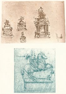 To forberedende studier til Sforza-monumentet, c1482-c1499 1883 af Leonardo da Vinci