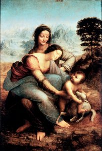 Jomfru og barn med Sankt Anna, ca. 1510 (olie på panel) af Leonardo da Vinci