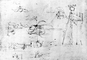 Våbendesign, fol. 40v-a (pen og blæk på papir) af Leonardo da Vinci
