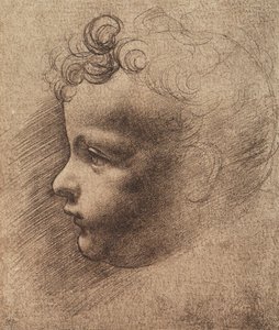 Hovedet af en lille dreng; tegning af Leonardo da Vinci. Louvre, Paris af Leonardo da school of Vinci