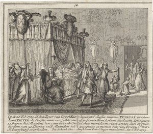 Peter den Stores død den 8. februar 1725 af Leonardus Schenk