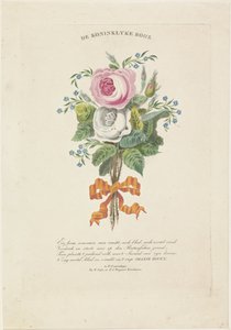 Roser med silhuetportrætter af William I Frederik, konge af Holland, Wilhelmina af Preussen, deres børn, hans forældre og hans søster