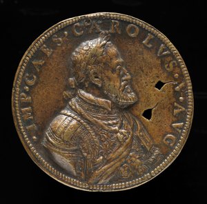 Karl V, 1500-1558, konge af Spanien 1516-1556, hellig romersk kejser 1519 [forside], 1547 eller senere.