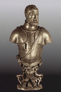 Portrætbuste af den hellige romerske kejser Karl V (1500-58) (bronze)