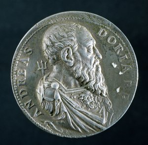Portrætmedaljon af Andrea Doria (1466-1560) (forside), ca. 1541 (sølv) (se 122338 for bagside)