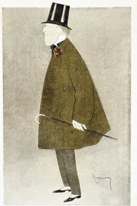 Jacques Doucet (1853¿1929), fransk modedesigner, kendt for sine elegante kjoler, lavet med spinkle gennemsigtige materialer i overlejrende pastelfarver. af Leonetto Cappiello