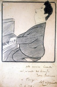 Portræt af Giacomo Puccini (1858-1924), italiensk komponist. Karikatur af Leonetto Cappiello. af Leonetto Cappiello