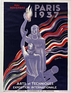 Plakat af den internationale udstilling i 1937 i Paris, 1937.