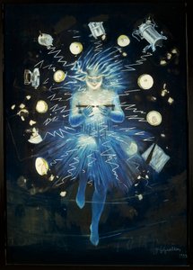 Skitse af reklame for elektrisk udstyr, af Leonetto Cappiello, pasteltegning af Leonetto Cappiello