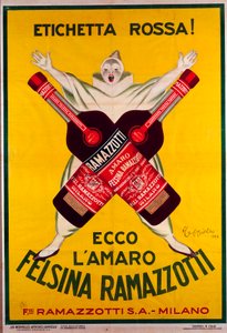 plakat for drinken Amaro (Amer) felsina Ramazzotti af Leonetto Cappiello