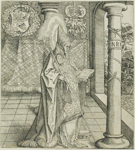 Saint Emesbertus, fra Saints forbundet med Habsburg-huset af Leonhard Beck