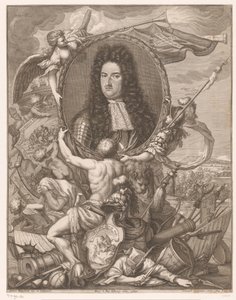 Portræt af Eugenius af Savoyen båret af allegoriske figurer af Leonhard Heckenauer