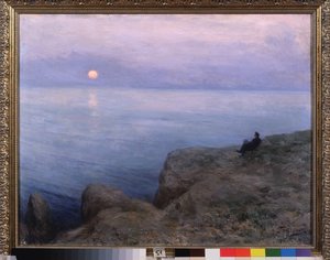 Digteren Alexander Pushkin (1799-1837) ved kysten. Værk af Leonid Osipovich Pasternak (1862-1945), pastel på pap