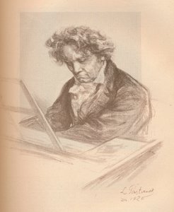 Portræt af Beethoven, 1920 af Leonid Osipovic Pasternak