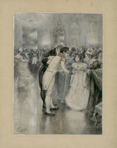 Natasha på sin første bold. Illustration til romanen Krig og fred af Leo Tolstoj, 1893. af Leonid Osipovich Pasternak