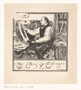 Ex libris af Pawel Ettinger af Leonid Osipovisch Pasternak