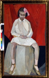 "La petite filet sir un tsube" Peinture de Leonid Terentiyevich Chupyatov (Chupiatov) (1890-1941) 1920 environ Collection prive af Leonid Terentlevich Chupyatov