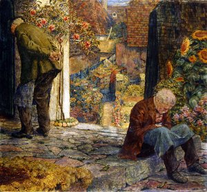 Fattighuset i Melk (olie, tempera og blyant ombord)