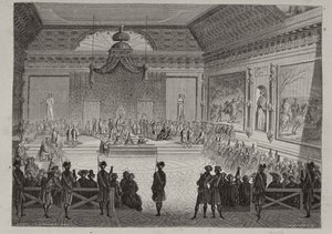 Assembly of the Notables, 1787, graveret af Antoine Auguste Ernest Hebert (1817-1908)