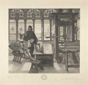 Grolier med Printeren Aldus Manutius af Leopold Flameng