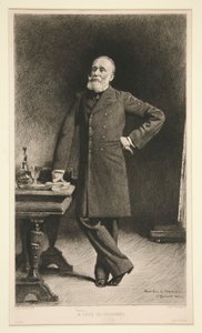 Portræt af Pierre Puvis de Chavannes af Leopold Flameng