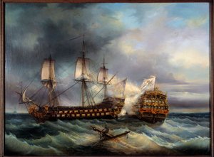 Søslag mellem engelsk og fransk maleri af Leopold Le Guen (1828-1895) 1800-tallet Brest, Museum of Fine Arts af Leopold Le Guen