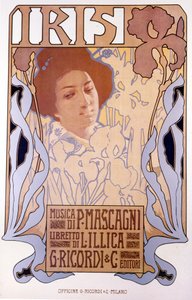 Iris komponeret af Pietro Mascagni, plakat af Leopoldo Metlicovitz, libretto af Luigi Illica, 1898. af Leopoldo Metlicovitz