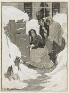 Skitse til en bog Illustration (akvarel) af Leroy William Jacobs