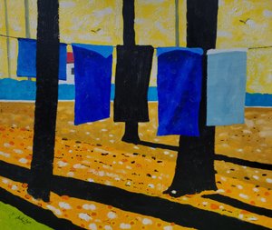En solrig tørresnoredag af Lesley Giles