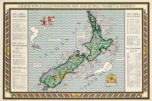 Et kort over New Zealand