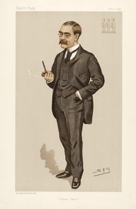 Rudyard Kipling (1865 - 1936), fra Vanity Fair, pub. 1894 (farvelitografi) af Leslie Matthew Ward