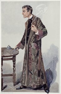 Sherlock Holmes, tegnefilm fra Vanity Fair af skuespilleren William Gillette, 1907 af Leslie Matthew Ward