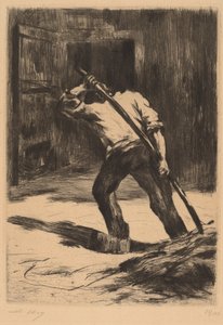 På gulvet i ladet af Lesser Ury