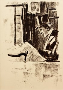 Avislæser med cylinder af Lesser Ury