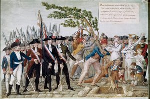 Planter frihedens træ. Stik af brødrene Lesueur (1700-tallet). Paris, Musée Carnavalet. af Lesueur Brothers