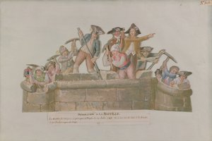 Nedrivningen af Bastillen, juli 1789 (gouache på karton) af Lesueur Brothers