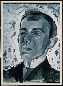 Portræt af digteren Ossip Mandelstam (1891-1938) (gouache på papir) af Lev Aleksandrovitc Bruni