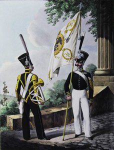 Porte-epee-Praporshchik og hornist fra garnisonens bataljon, 1829