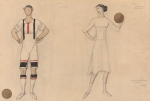 Kostumestudie til "Jeux" af Lev Samoilovich Bakst