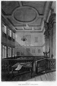 Interiør af Heralds College, London, 1815. af Lewis