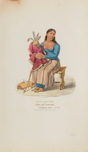 TA-MA-KAKE-TOKE eller Kvinden, der talte først; En Chippeway-kvinde (i sorg), fra The Aboriginal Portfolio af Lewis, James Otto