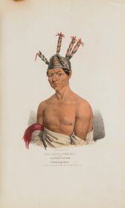 WAA-KAUN-SEE-KAA eller rangleslangen; en Winnebago-høvding, fra The Aboriginal Portfolio af Lewis, James Otto