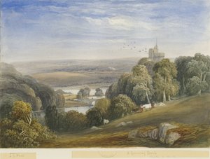 Greenway Bank - Lake: akvarelmaleri, og [c 1830-1840] af Lewis John Wood