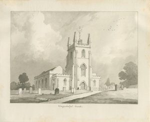 Kingswinford Church: sepia tegning, 1837 af Lewis John Wood