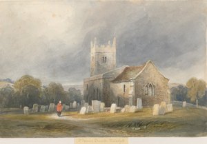 Waterfall Church: akvarelmaleri, og [c 1830-1840]