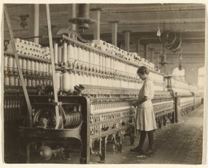 [14-årig spinder, Brazos Valley Cotton Mill, West Texas].